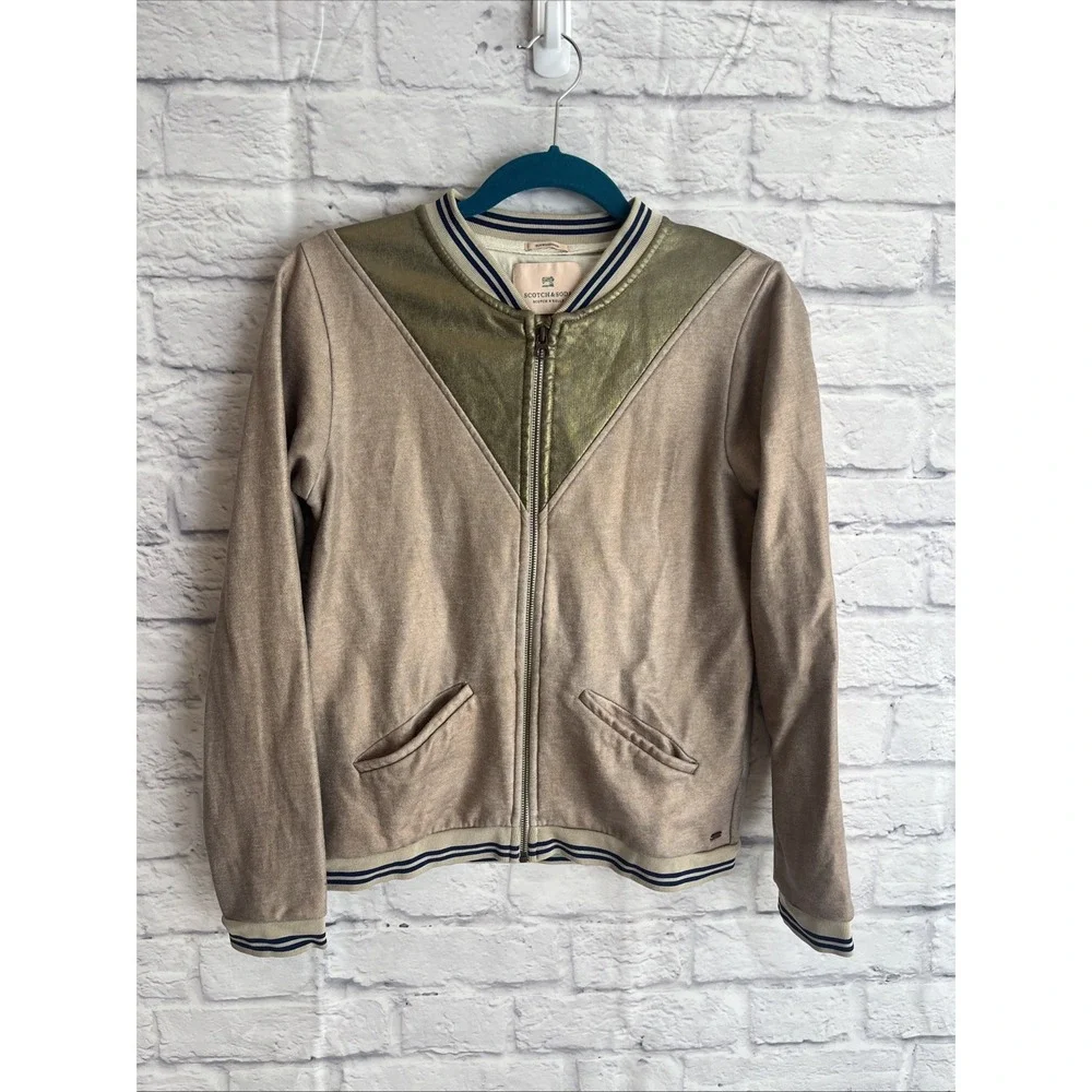 Scotch & Soda  R'Belle Preppy Academia Embroidered Varsity Bomber Jacket Size 14